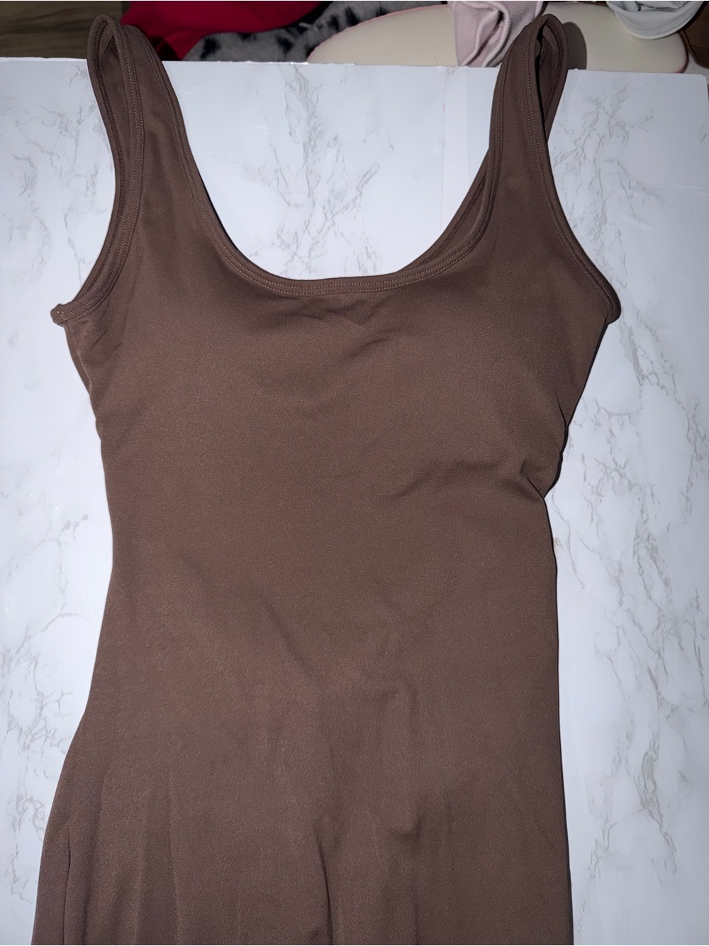 Brown Scoop Neck Women’s Tank jumper